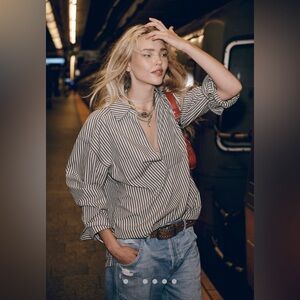 NWT FREE PEOPLE WE THE FREE AUGUST STRIPPED PULLOVER